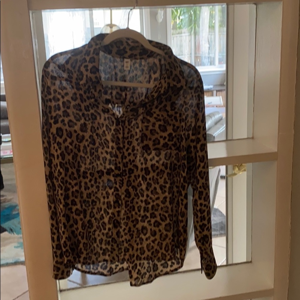 Leopard button up blouse